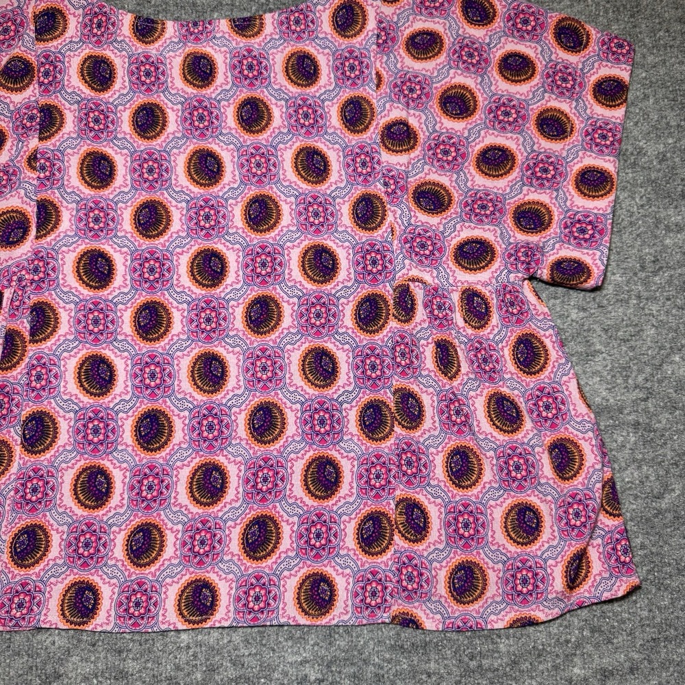Maeve Anthropologie Pink Purple Geometric Psychedelic Blouse Small Hippie - Picture 11 of 14